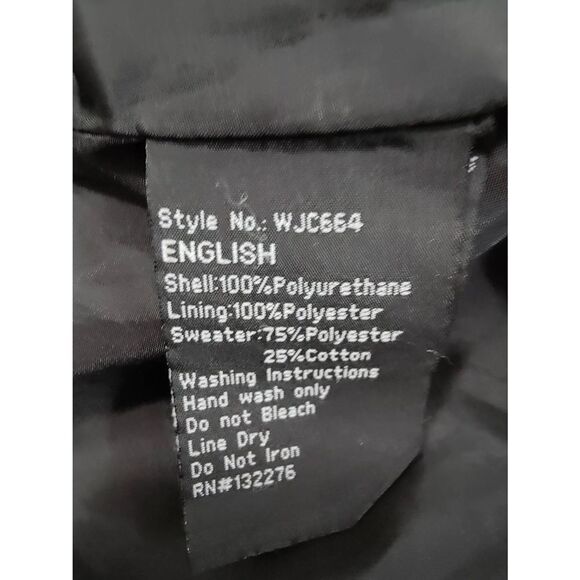 Johnny by MBJ Faux Leather Jacket With Sweatshirt Insert - Picture 8 of 8